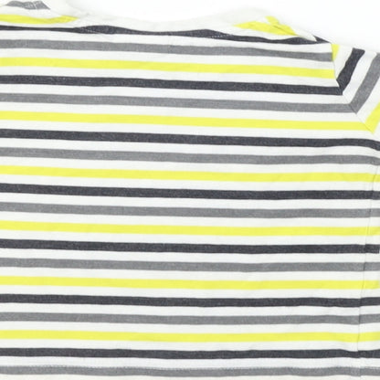 F&F  Boys White Striped  Basic T-Shirt Size 6-9 Months