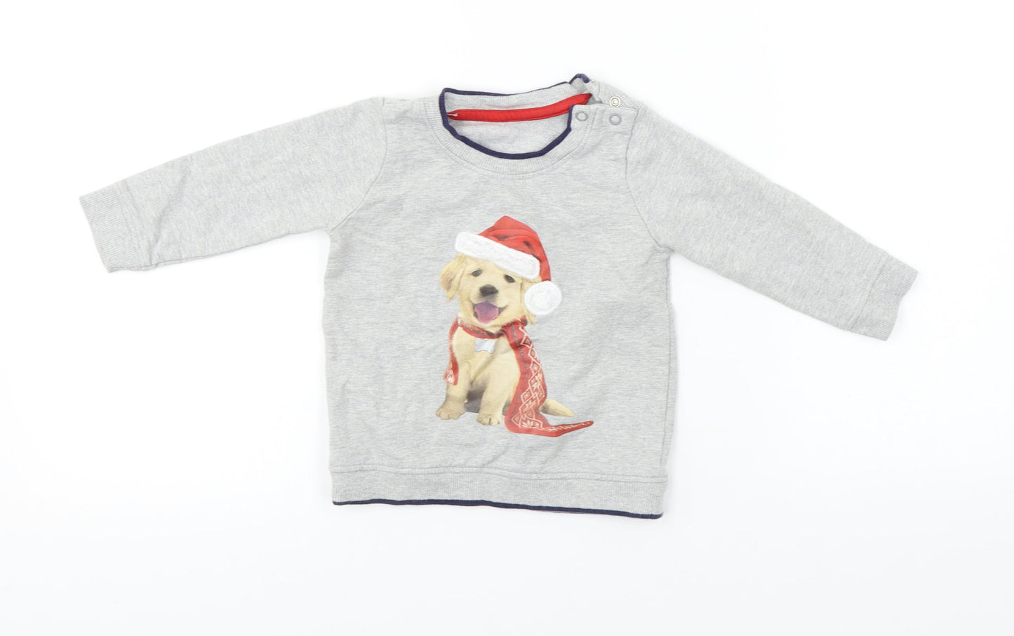 George  Boys Grey   Pullover Jumper Size 9-12 Months  - Christmas Jumper