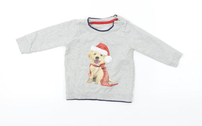 George  Boys Grey   Pullover Jumper Size 9-12 Months  - Christmas Jumper