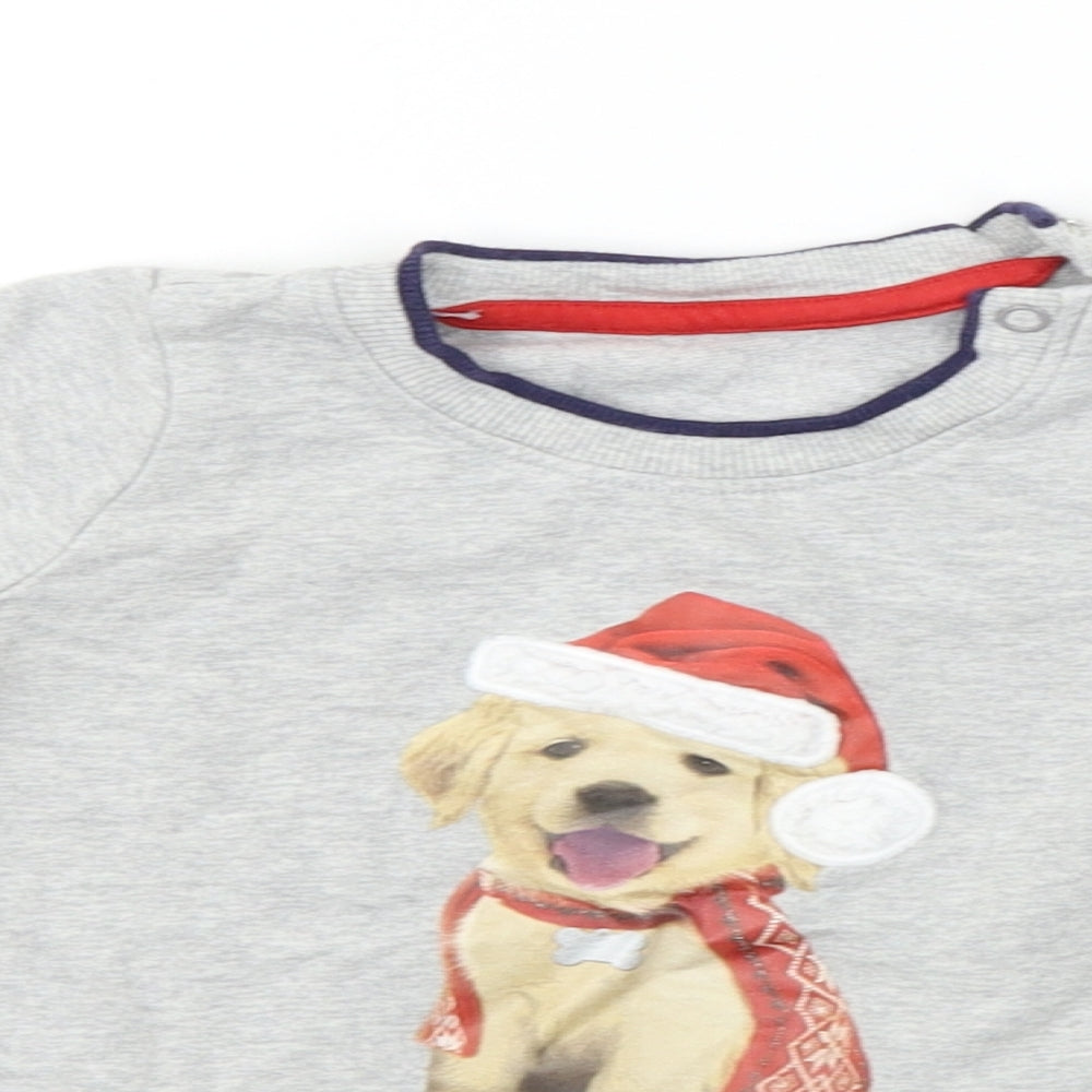 George  Boys Grey   Pullover Jumper Size 9-12 Months  - Christmas Jumper