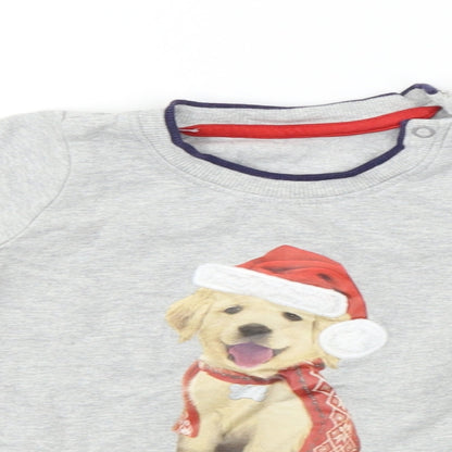 George  Boys Grey   Pullover Jumper Size 9-12 Months  - Christmas Jumper