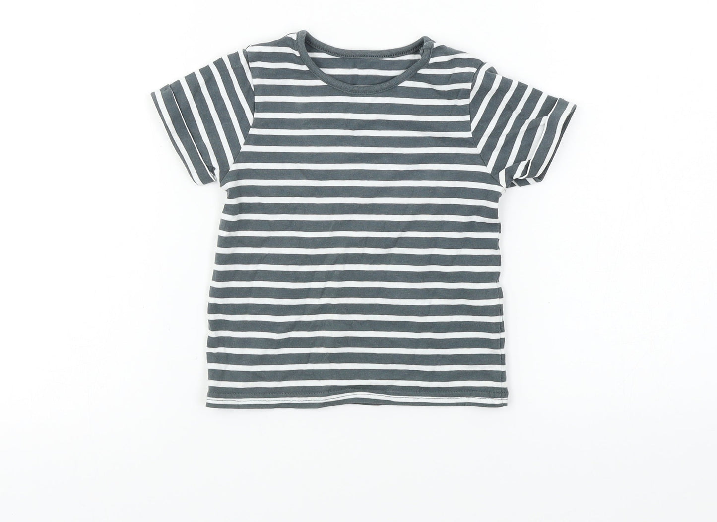 TU Boys Grey Striped  Basic T-Shirt Size 9-12 Months
