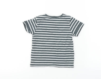 TU Boys Grey Striped  Basic T-Shirt Size 9-12 Months