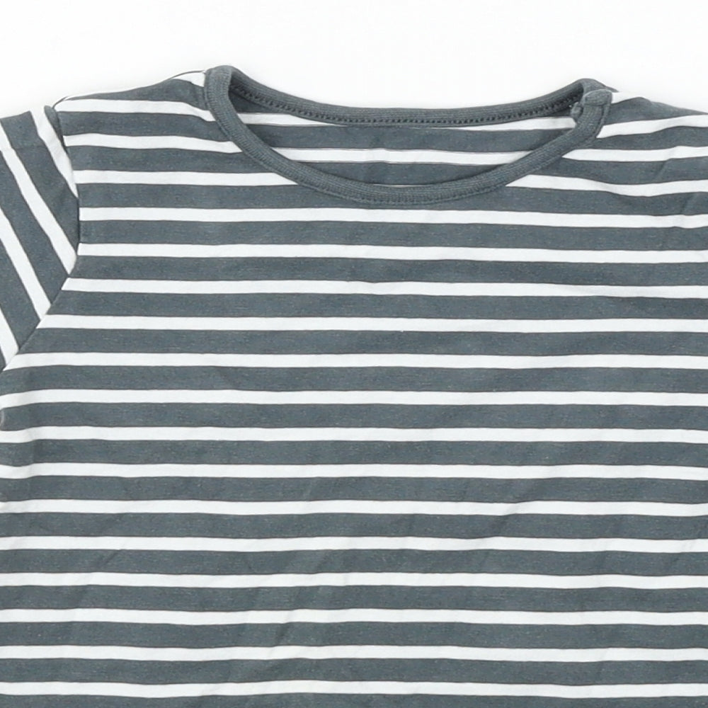 TU Boys Grey Striped  Basic T-Shirt Size 9-12 Months