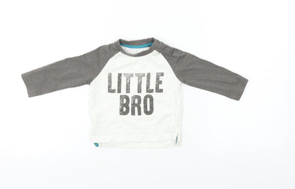Nutmeg Boys White   Basic T-Shirt Size 6-9 Months