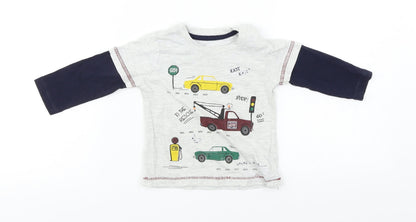 Matalan  Boys Grey   Basic T-Shirt Size 6-9 Months