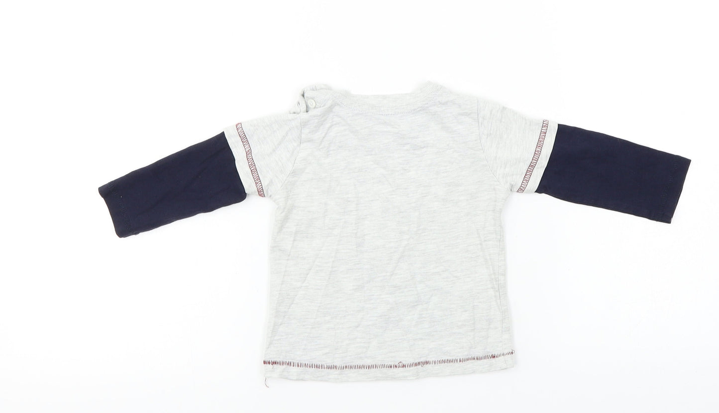 Matalan  Boys Grey   Basic T-Shirt Size 6-9 Months