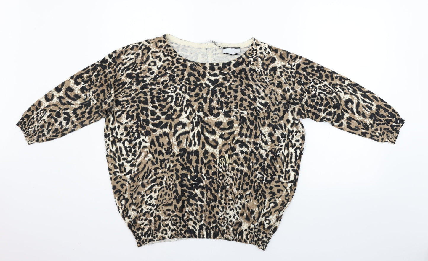 Preworn Womens Beige Animal Print  Pullover Jumper Size L
