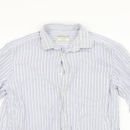Mens UK Size 15.5 Howick Tailored Blue  Button-Up Long Sleeve Casual Shirt