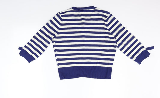 Womens UK Size 14 M&Co Blue Pullover Jumper