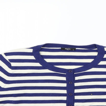 Womens UK Size 14 M&Co Blue Pullover Jumper