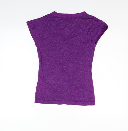 Womens UK Size S Reflections Purple Pullover Jumper