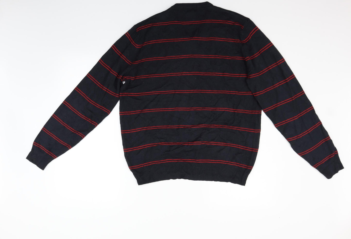 Marks and Spencer Mens Black Striped  Pullover Jumper Size M