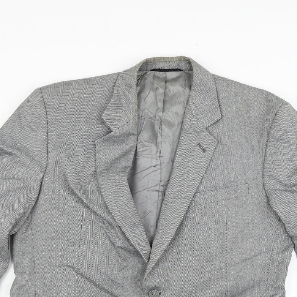 Mens UK Size 42 Preworn Regular Grey Suit Jacket