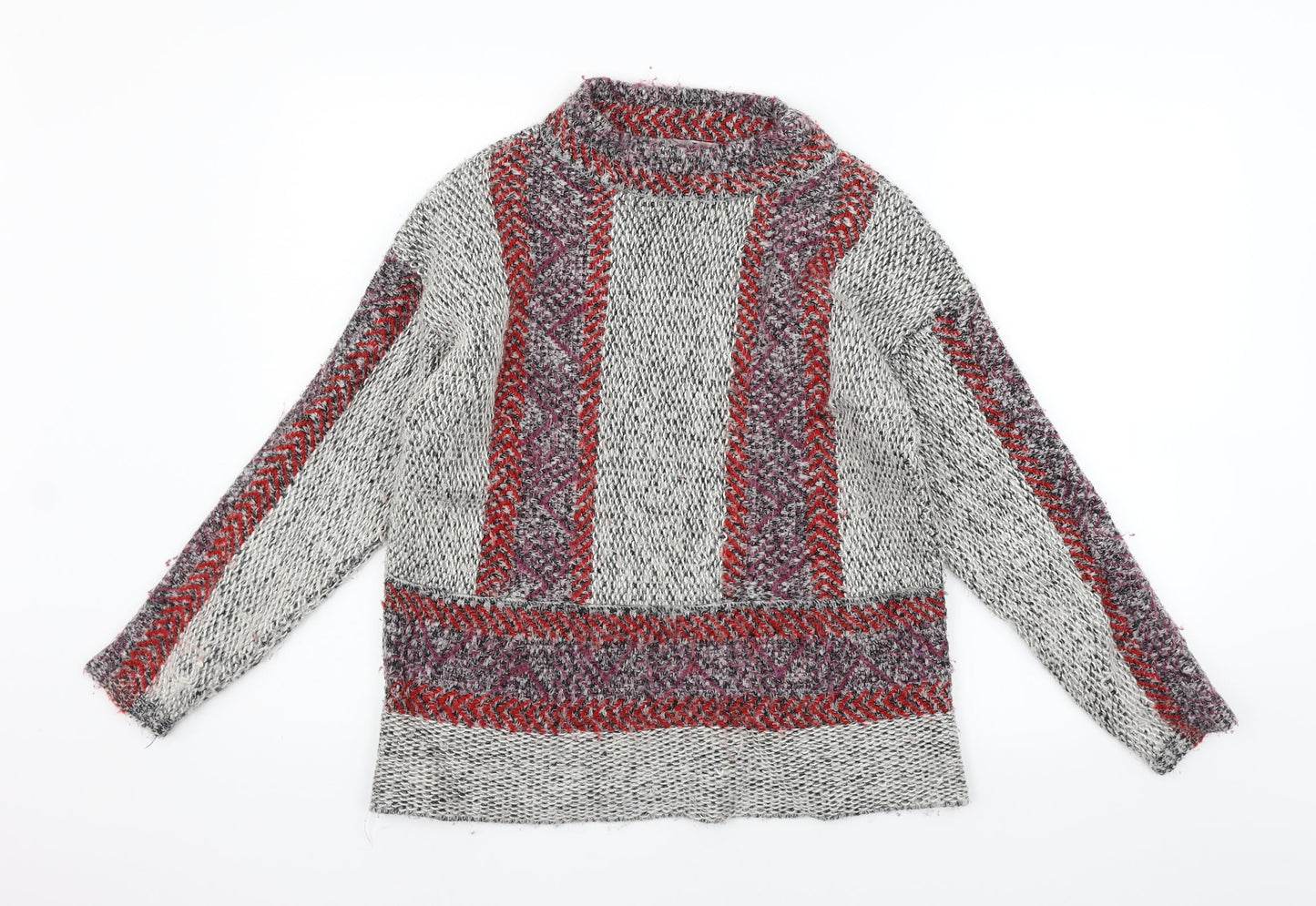 TU Womens Beige Geometric  Pullover Jumper Size 14