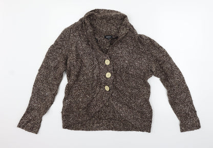 Womens UK Size 14 Papaya Brown Cardigan Jumper