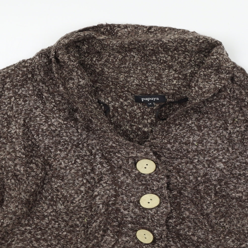 Womens UK Size 14 Papaya Brown Cardigan Jumper