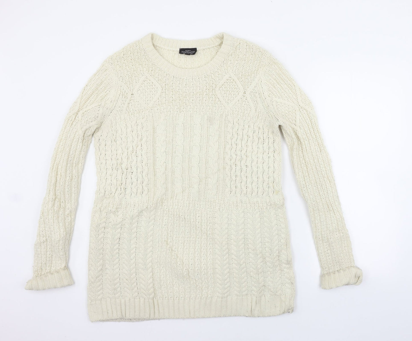 Womens UK Size 8 Topshop Beige Pullover Jumper