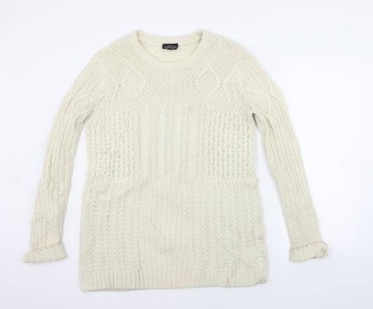 Womens UK Size 8 Topshop Beige Pullover Jumper