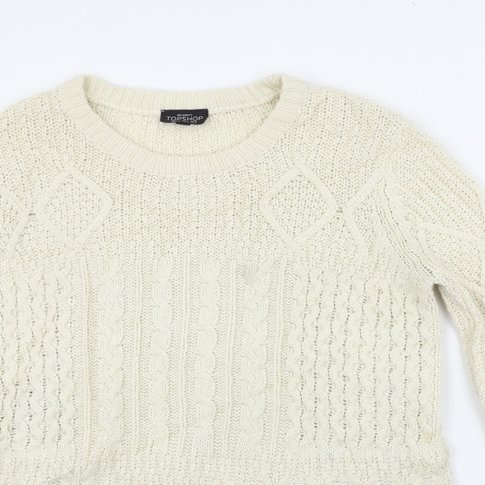 Womens UK Size 8 Topshop Beige Pullover Jumper
