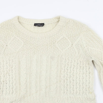 Womens UK Size 8 Topshop Beige Pullover Jumper