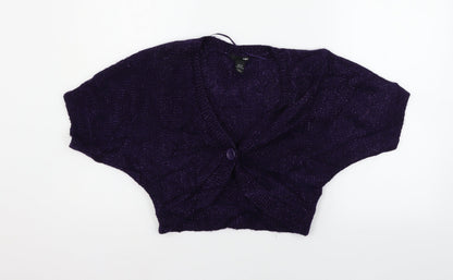Womens UK Size M H&M Purple Cardigan Jumper