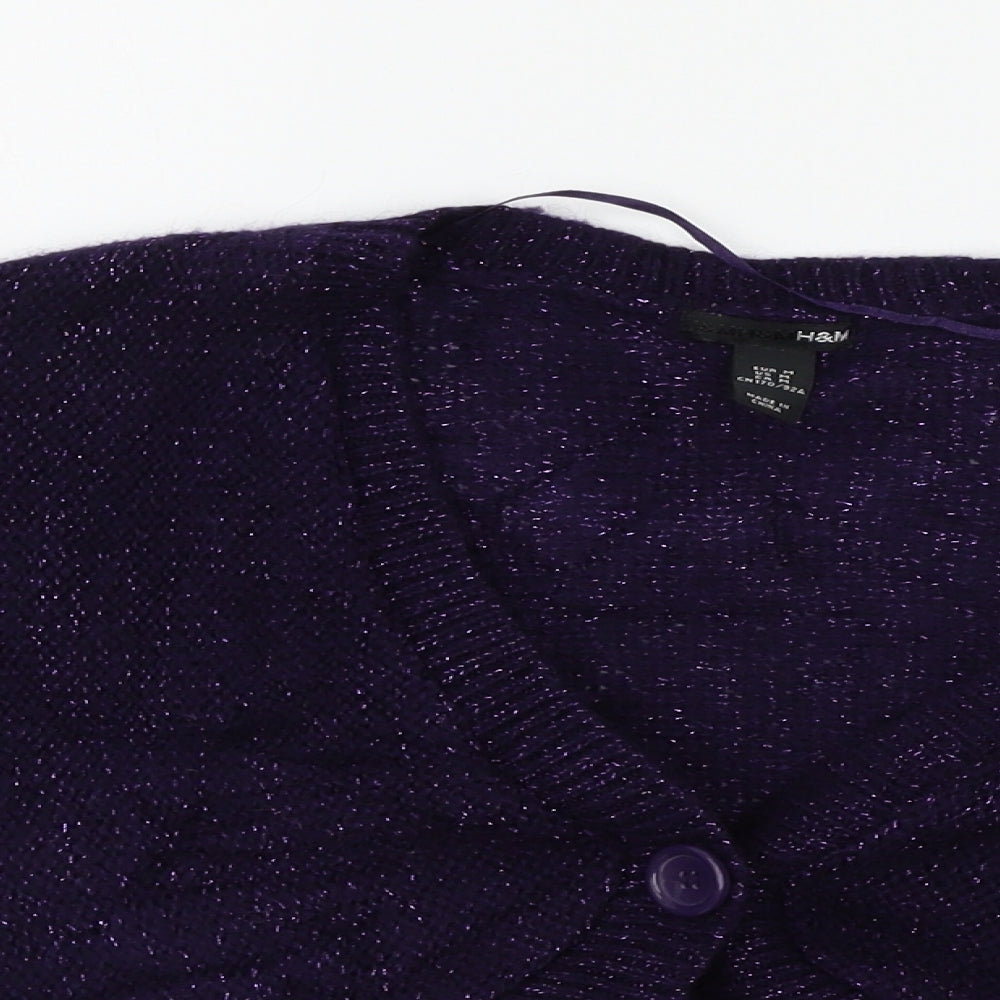 Womens UK Size M H&M Purple Cardigan Jumper