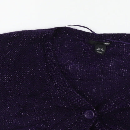 Womens UK Size M H&M Purple Cardigan Jumper