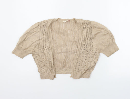 Womens UK Size 10 Miss Selfridge Beige Cape Jumper