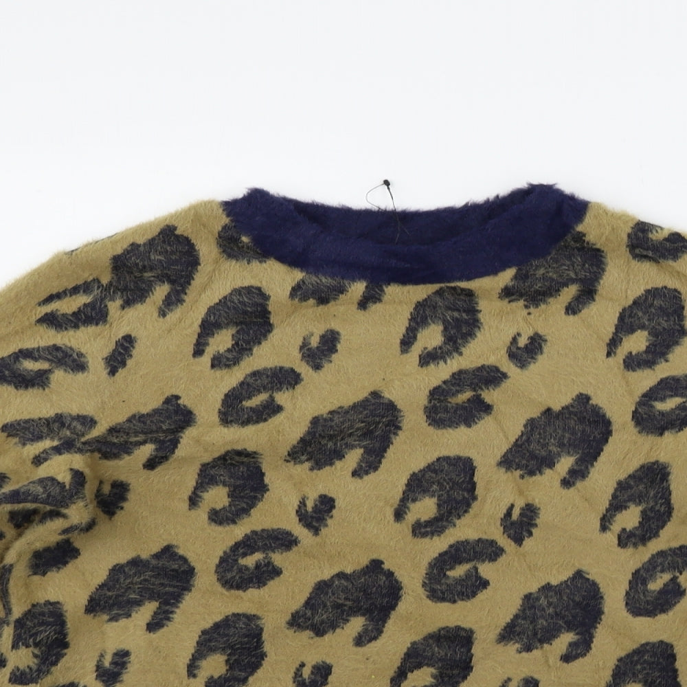 Womens UK Size 10 Marks and Spencer Beige Henley Jumper