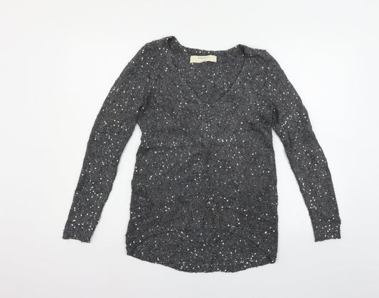Womens UK Size S Zara Grey Pullover Jumper
