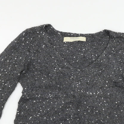Womens UK Size S Zara Grey Pullover Jumper