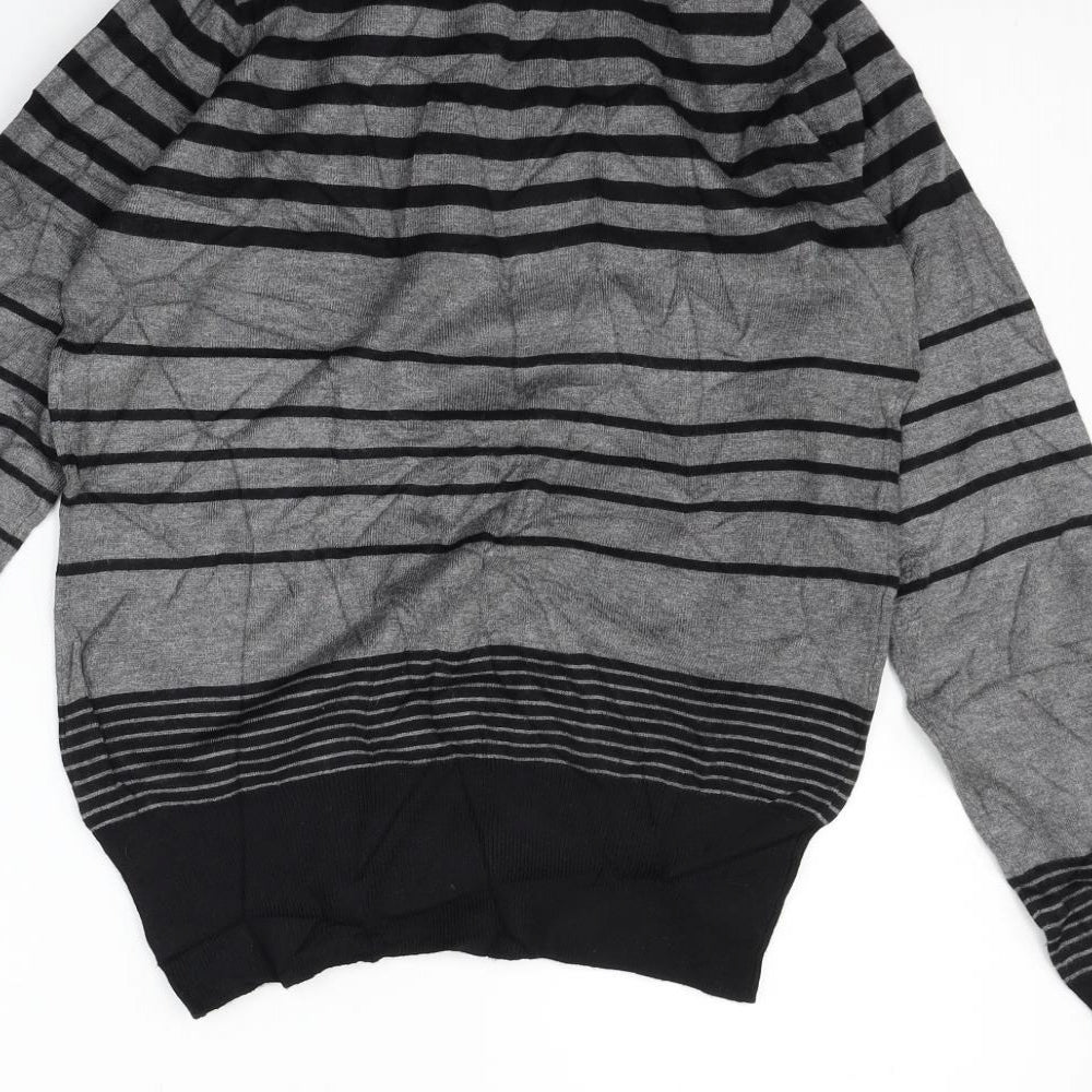 Debenhams Womens Grey Striped  Pullover Jumper Size 14
