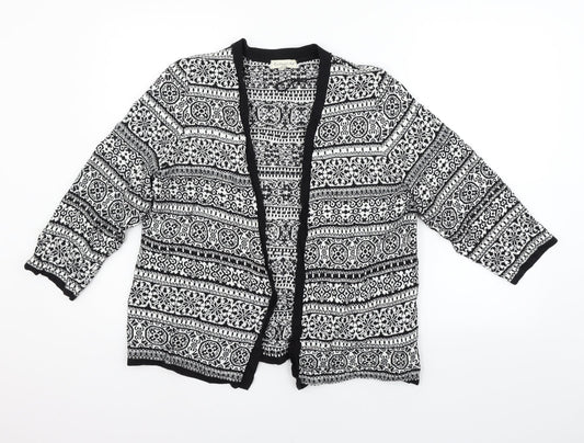 F&F Womens Grey Geometric  Cardigan Jumper Size 14