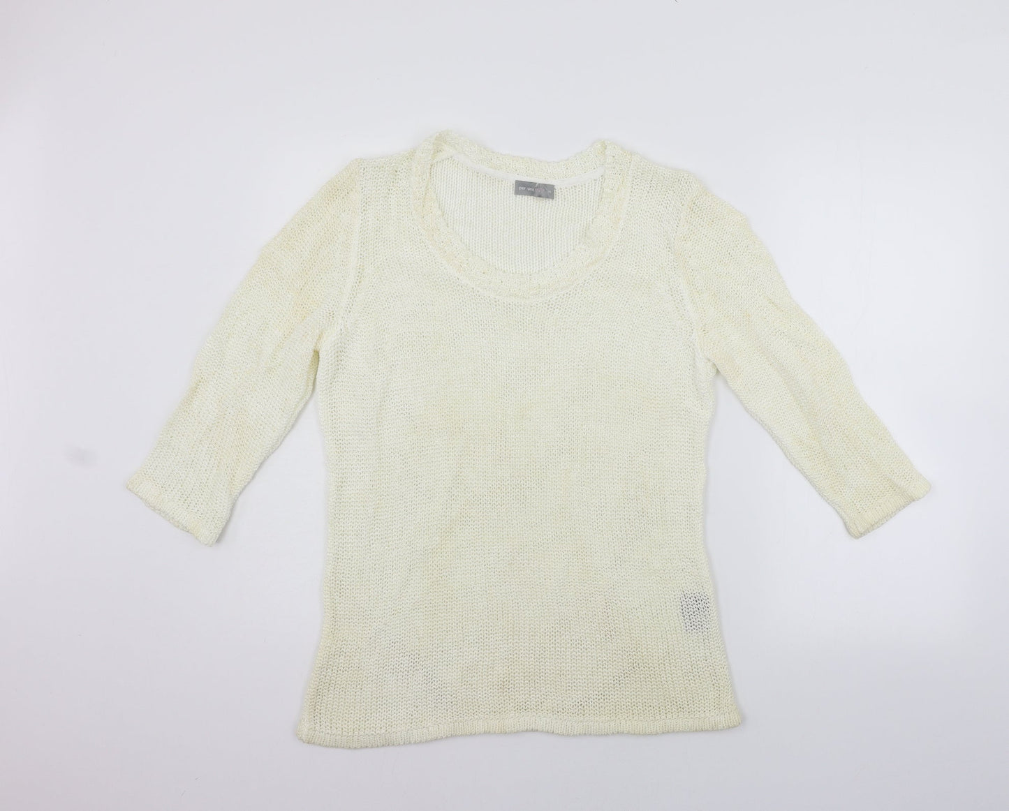 Womens UK Size M Per Una Beige Pullover Jumper