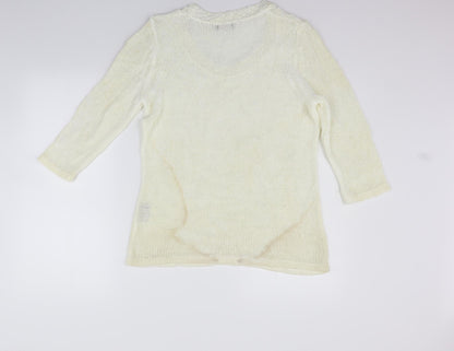 Womens UK Size M Per Una Beige Pullover Jumper