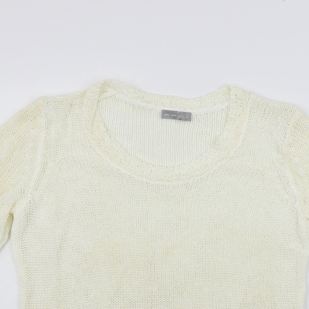 Womens UK Size M Per Una Beige Pullover Jumper