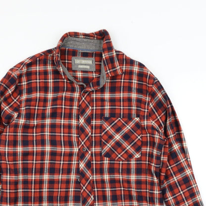 Avenue Mens Red Check   Button-Up Size M