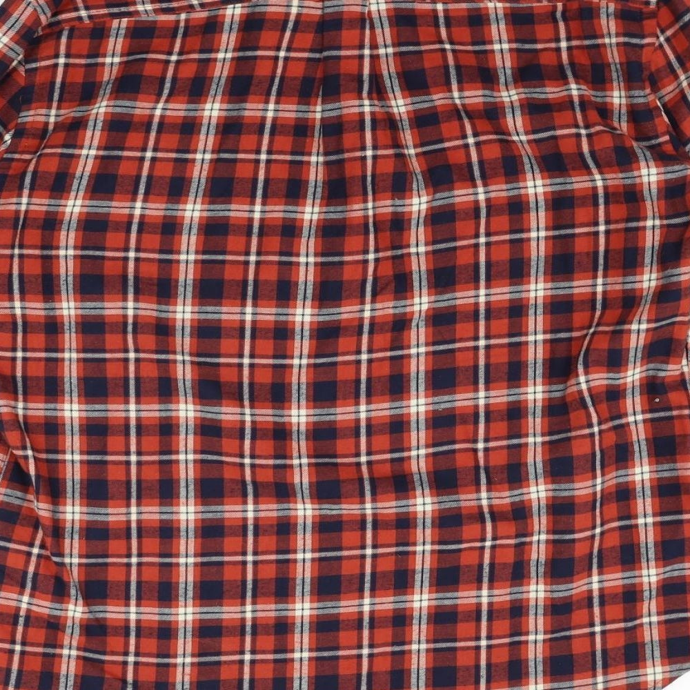 Avenue Mens Red Check   Button-Up Size M