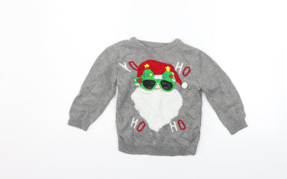 Primark Girls Green   Pullover Jumper Size 5-6 Years  - christams