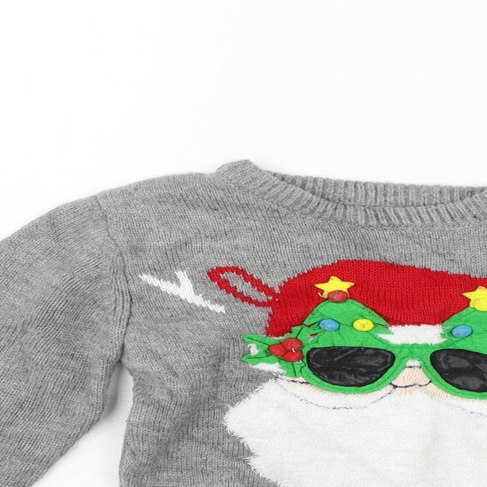 Primark Girls Green   Pullover Jumper Size 5-6 Years  - christams