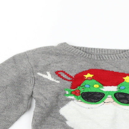 Primark Girls Green   Pullover Jumper Size 5-6 Years  - christams