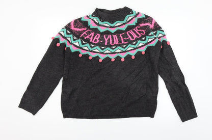 Womens UK Size M Papaya Grey Pullover Jumper