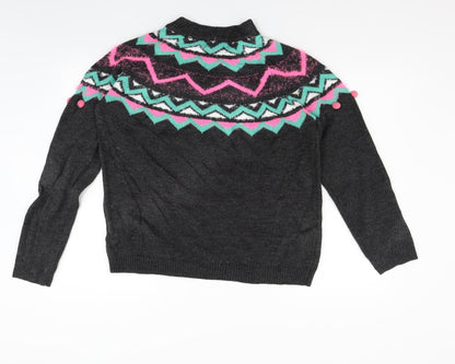 Womens UK Size M Papaya Grey Pullover Jumper