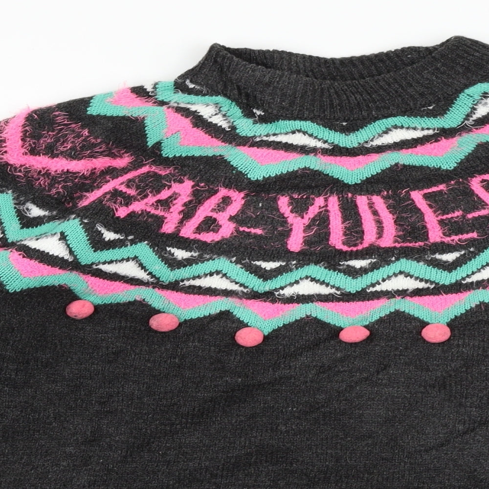 Womens UK Size M Papaya Grey Pullover Jumper