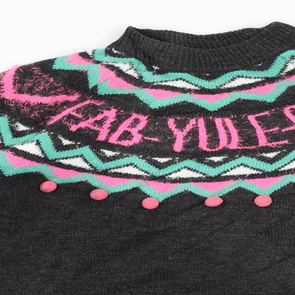 Womens UK Size M Papaya Grey Pullover Jumper