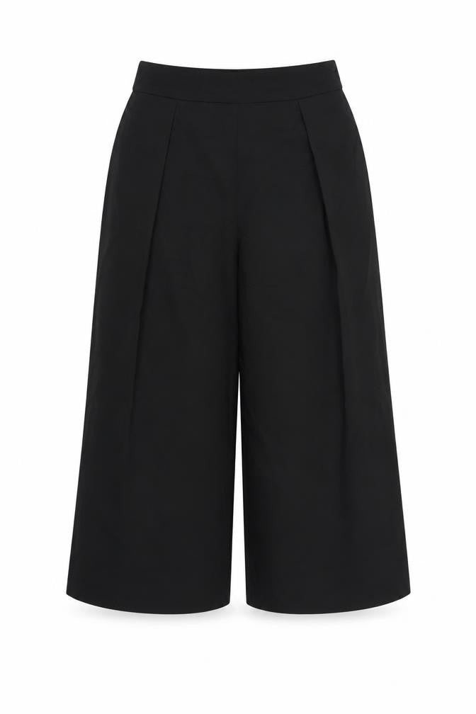 Front view of Missguided women’s black trousers, size UK 12, 22-inch leg