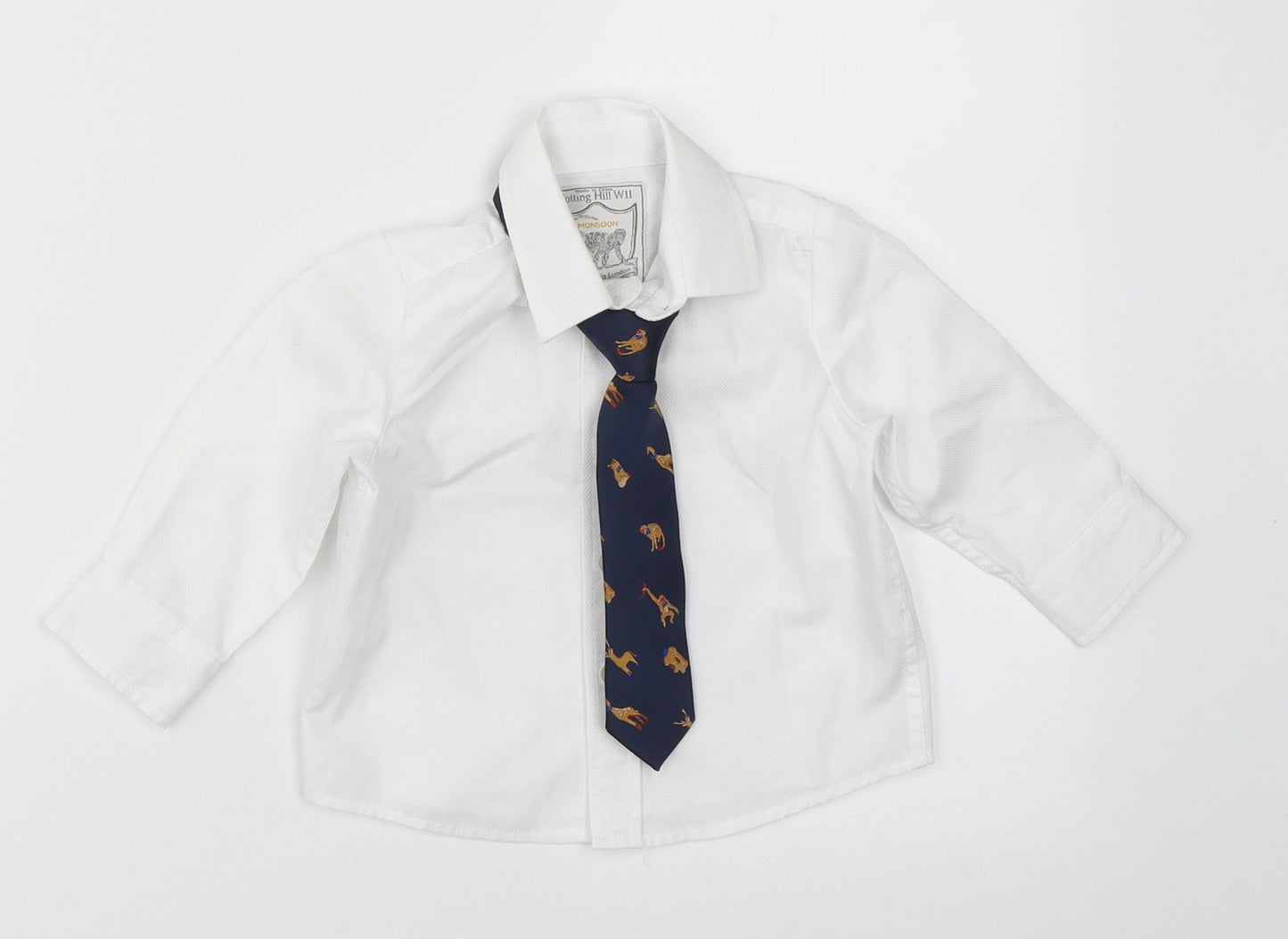Monsoon Boys White   Basic Button-Up Size 6-9 Months