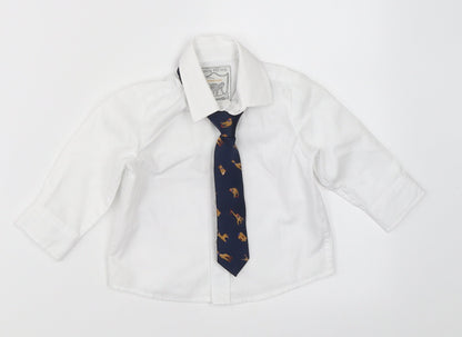 Monsoon Boys White   Basic Button-Up Size 6-9 Months