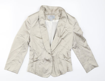 H&M Womens Beige   Jacket Blazer Size 34